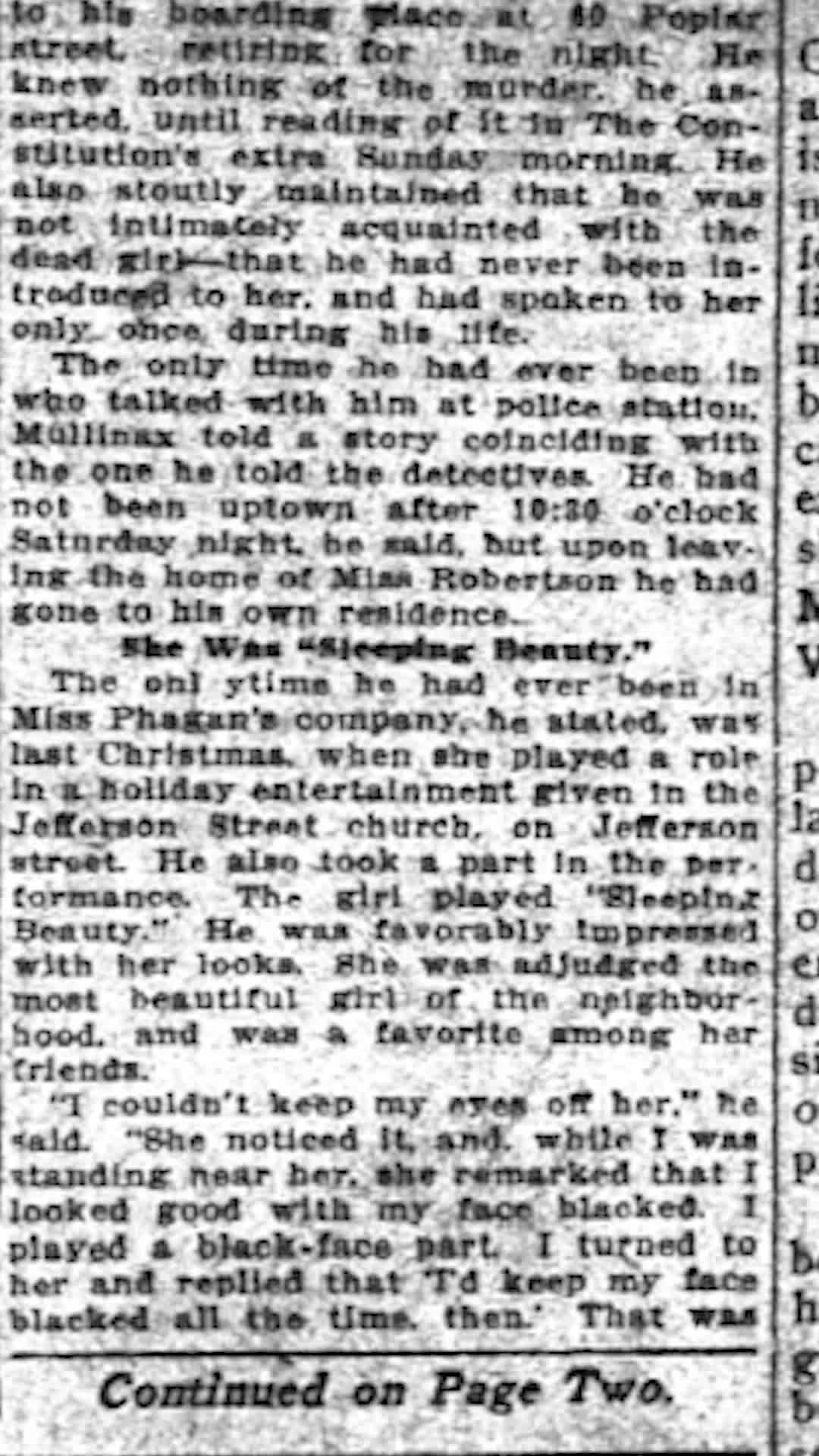 Police Hold Mullinax on Strong Suspicion – April 28, 1913