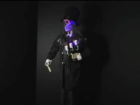 Life-Size Animated Skeleton Butler with Candelabra