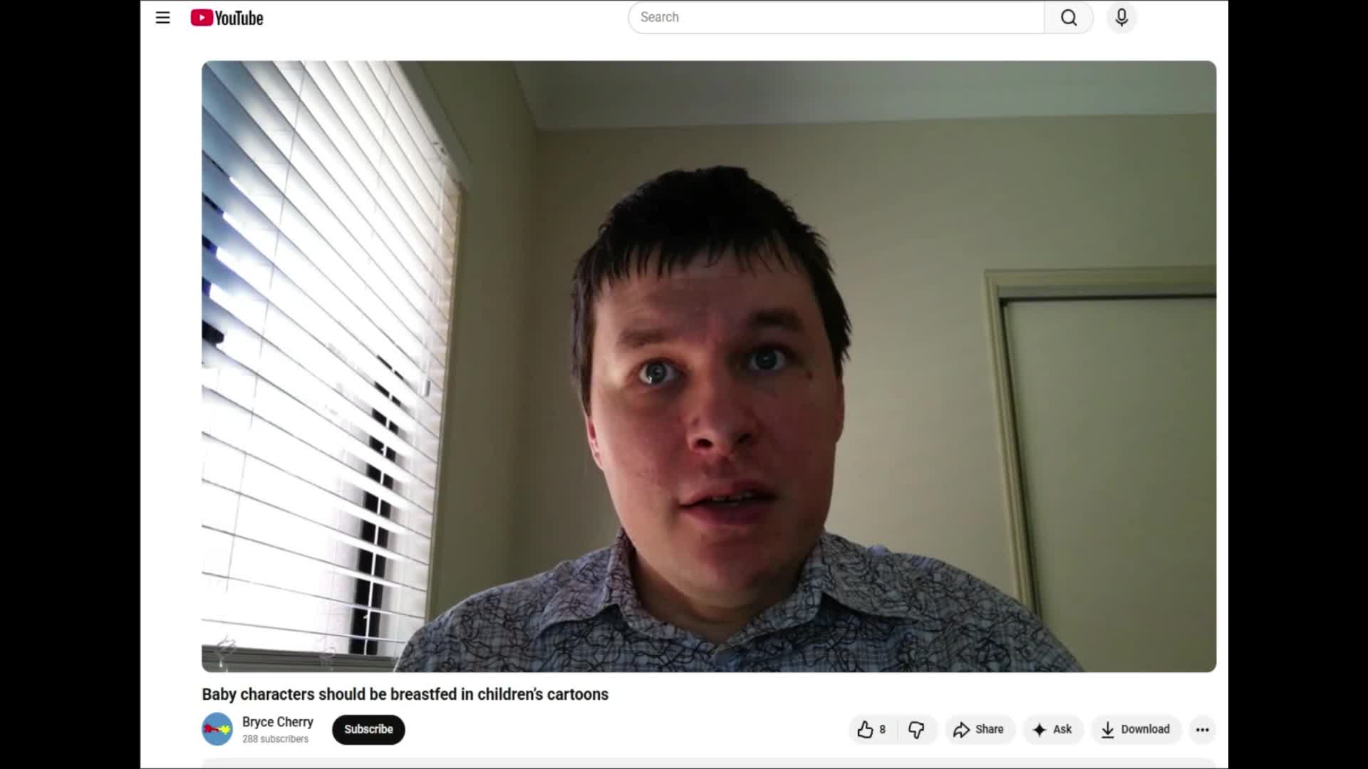 Bryce Cherry says Cartoon Characters should be Breastfed