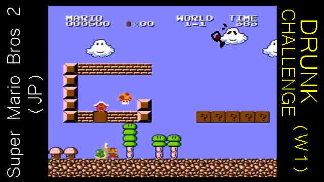 Super Mario Bros 2 (JP) - Drunk Challenge