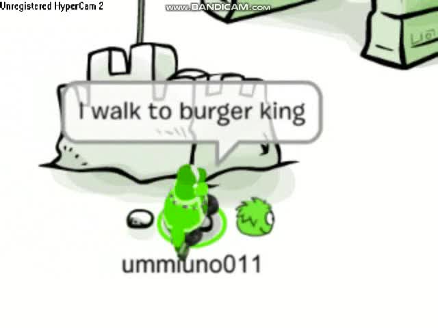 I walk to burger king club penguin music video