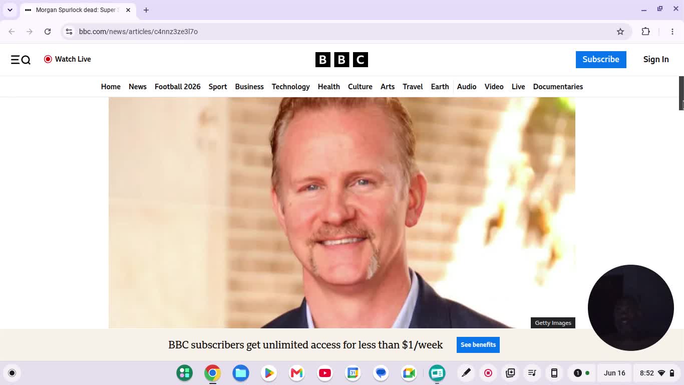 my thoughts on super size me actor's death