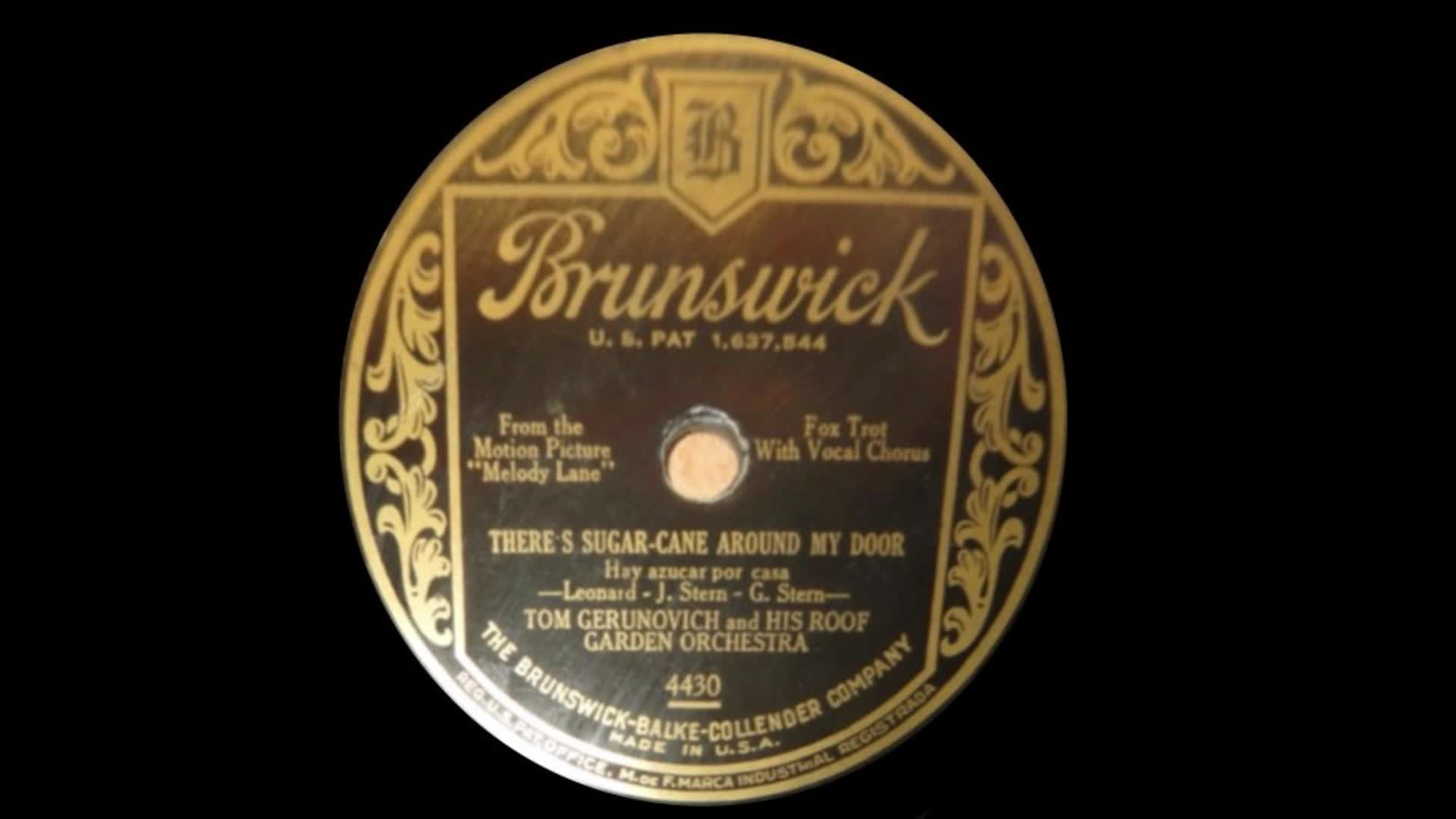 There’s Sugarcane Around My Door - Tom Gerun (Under Tom Gerunovitch) & His Orchestra (1929)