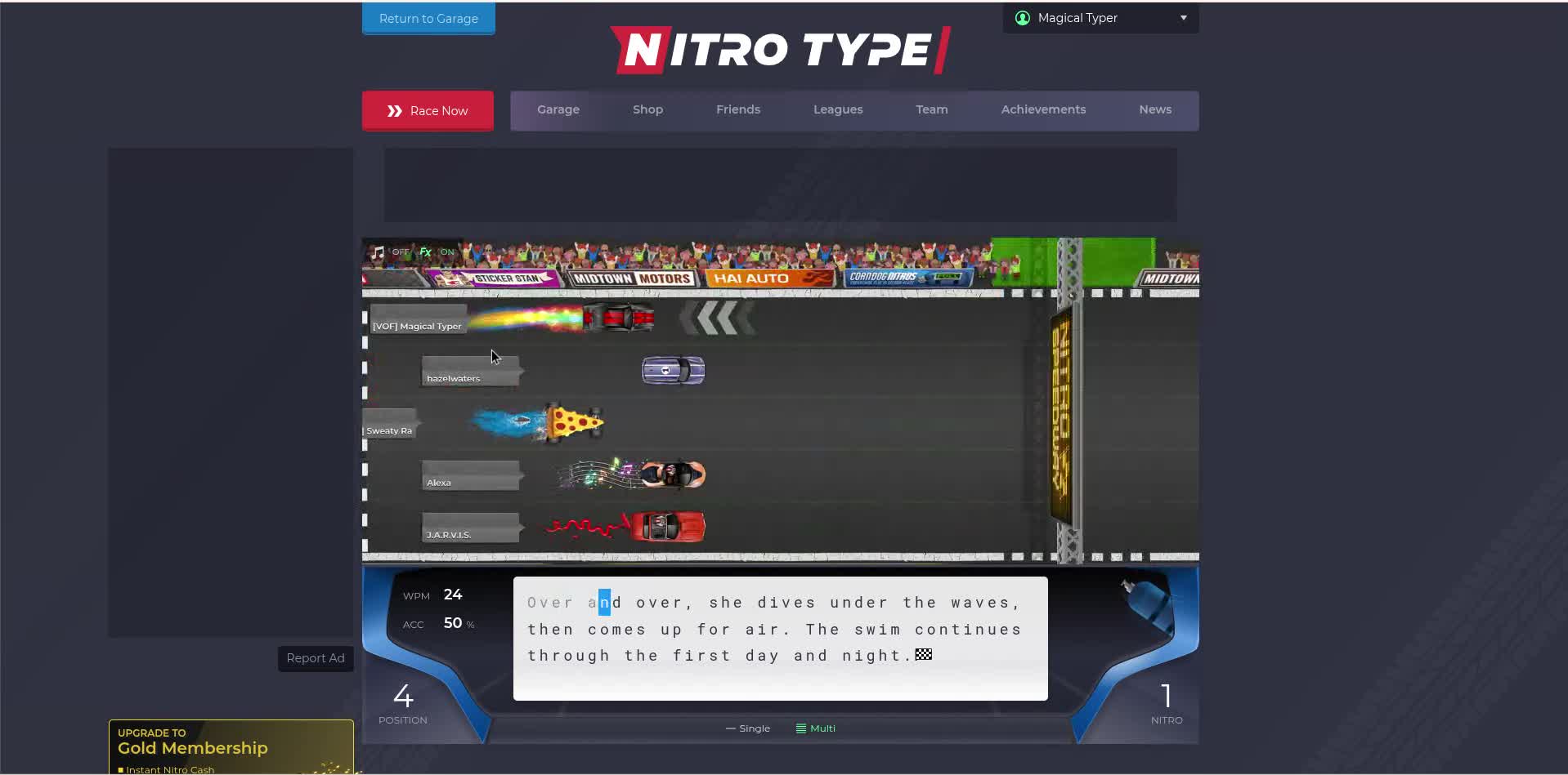 Playing Nitro Type again! (NT addiction!)