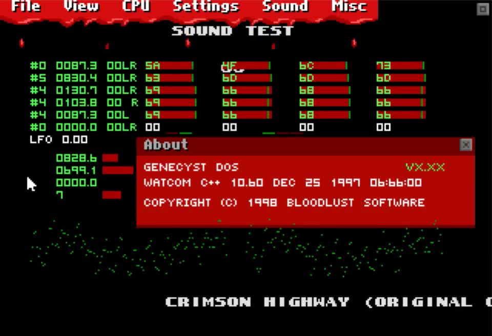 Crimson Highway - Sega Megadrive/Genesis Song By:Tweaker - Played on Genecyst Emulator for MS-DOS