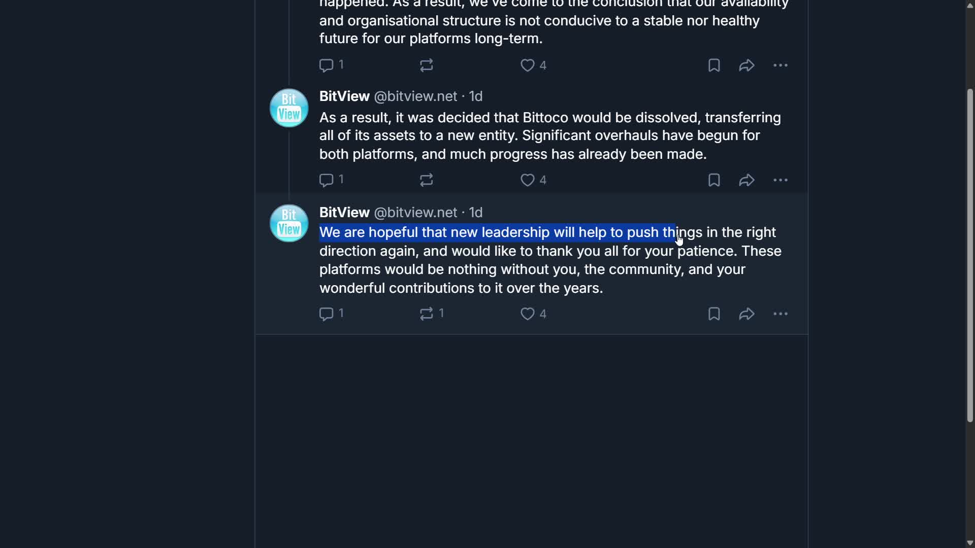 o que aconteceu com o bitview?