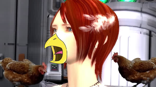 she looks like a chicken