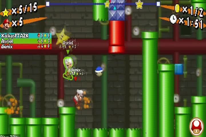 NSMB Mario VS Luigi online gameplay (feat. Asriel)