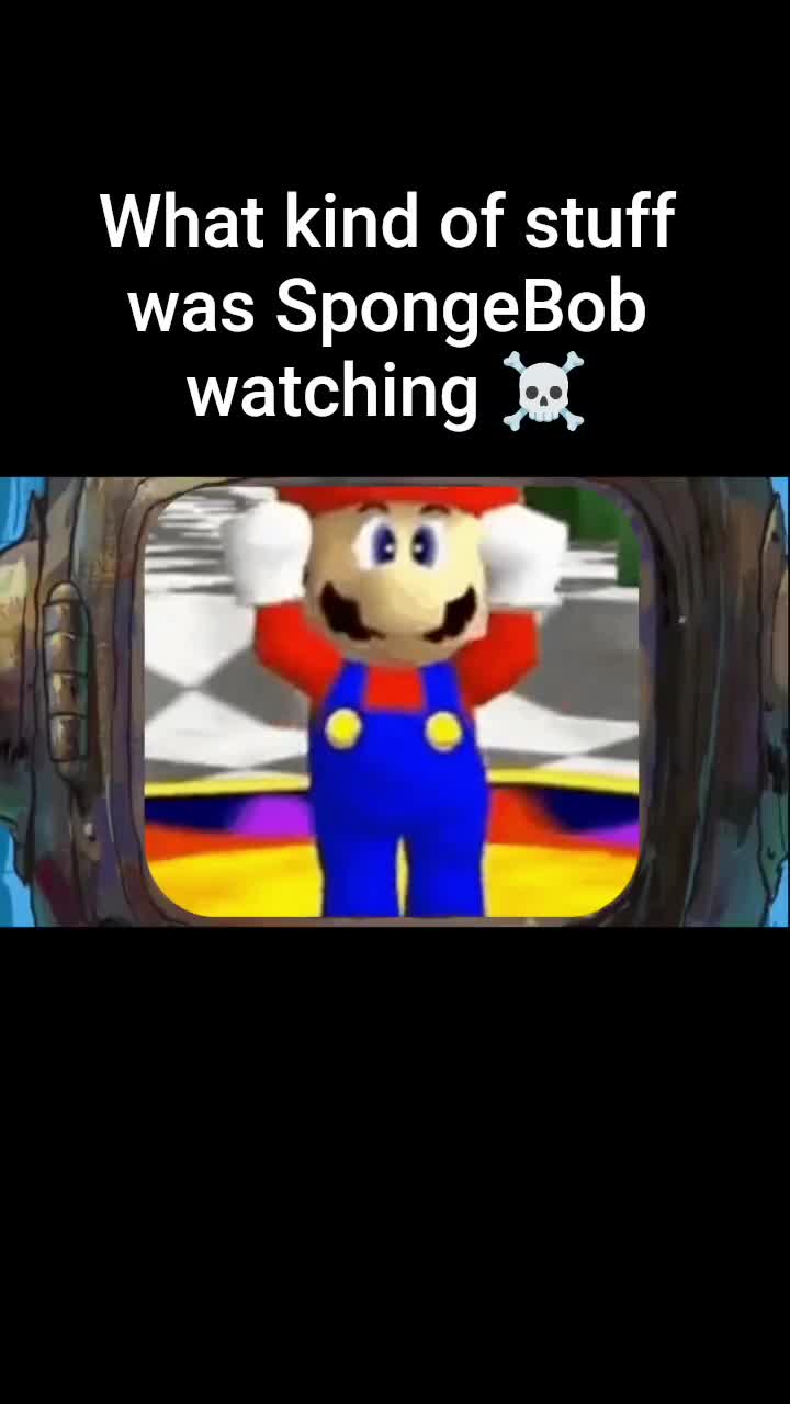 Spongebob watches TV