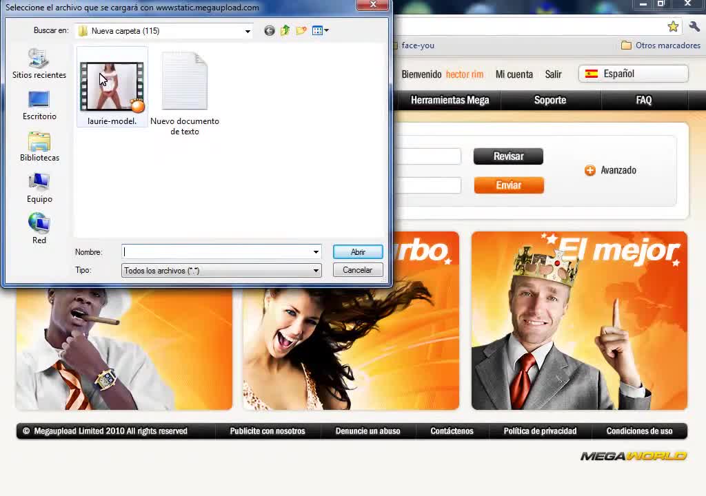 (archivo) tutorial.subir archivos a megaupload.avi (archivo) tutorial.subir archivos a megaupload.avi