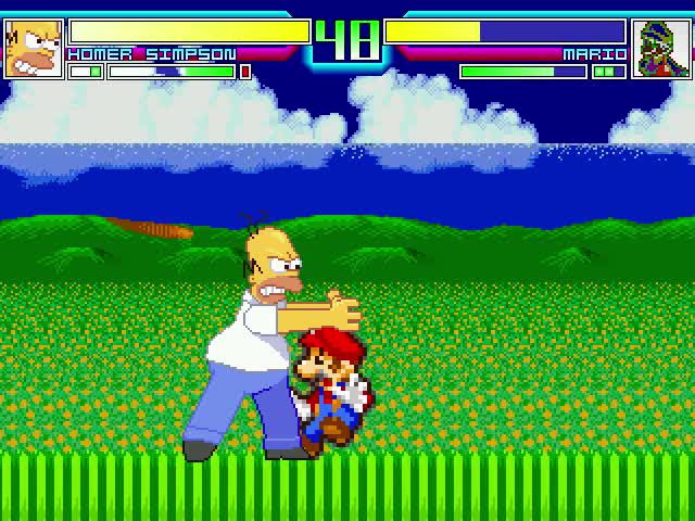 MUGEN battle 1 - Homer vs Mario