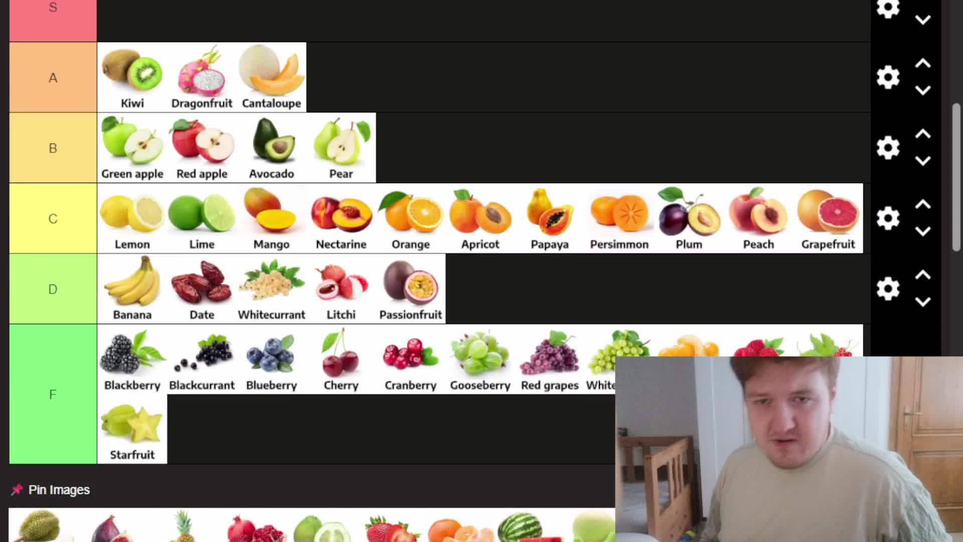 ranking fruits by their head-crushing capabilities