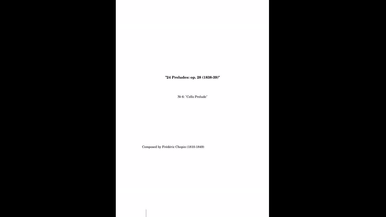 Frédéric Chopin (1810-1849): Prélude No. 6
