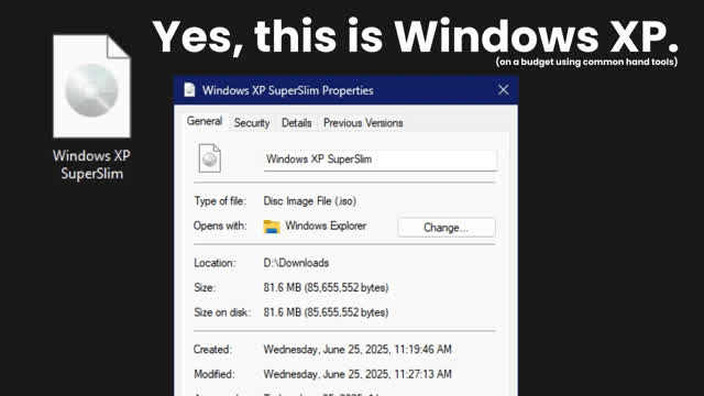 An 80 megabyte Windows XP Image; what could go wrong?