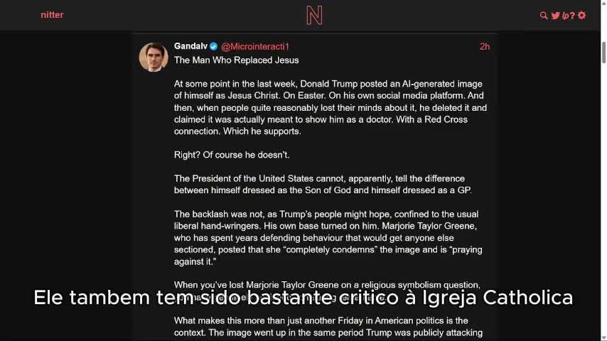 Bizarro trump põe photo se fingindo de Jesus