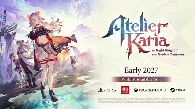 Atelier Karia: The Night Kingdom & the Guide of Memories (NIntendo Switch 2 and PS5) 2nd Trailer