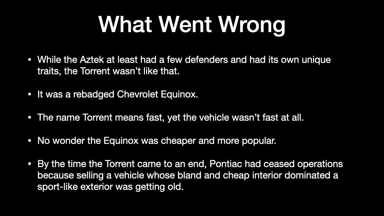 Pontiac Torrent: Not Torrential At All