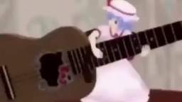 my waife palynig guitar