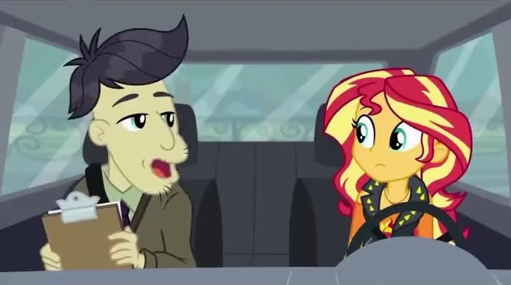 Sunset Shimmer zdaje prawo jazdy