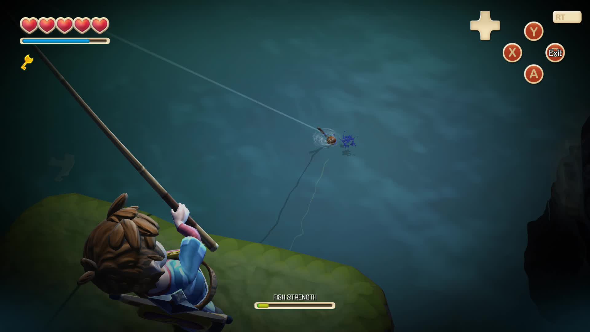 Pescando al pez fantasma en Oceanhorn Pescando al pez fantasma en Oceanhorn