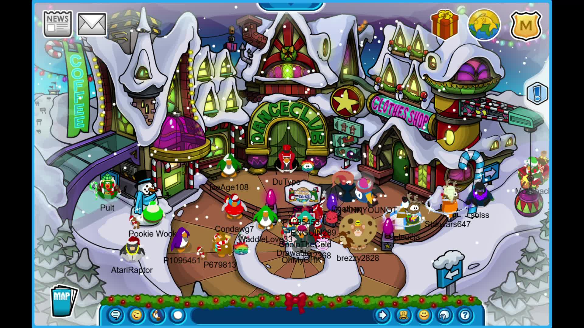 new club penguin xmas minigame!!