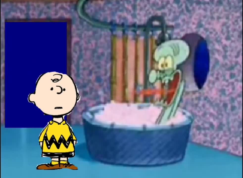 Charlie Brown drops by Squidward's house