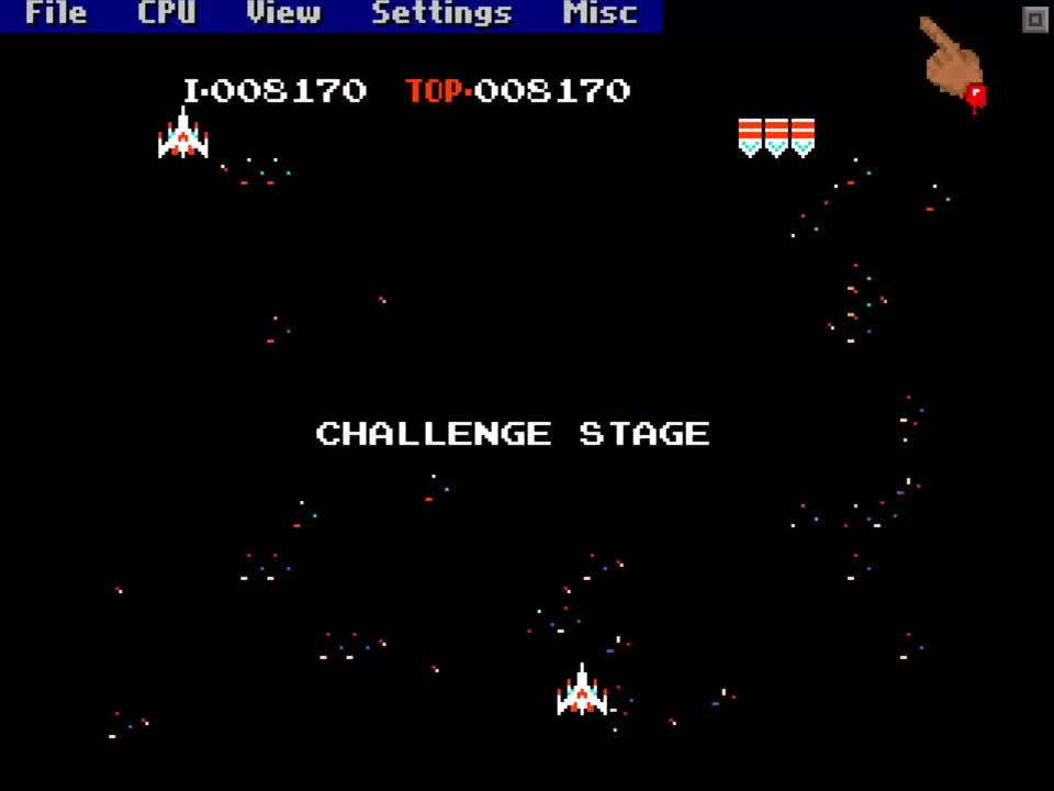 Galaga Atari 1983 Prototype and Gaplus NES version Played on Nesticle Emulator for MS-DOS