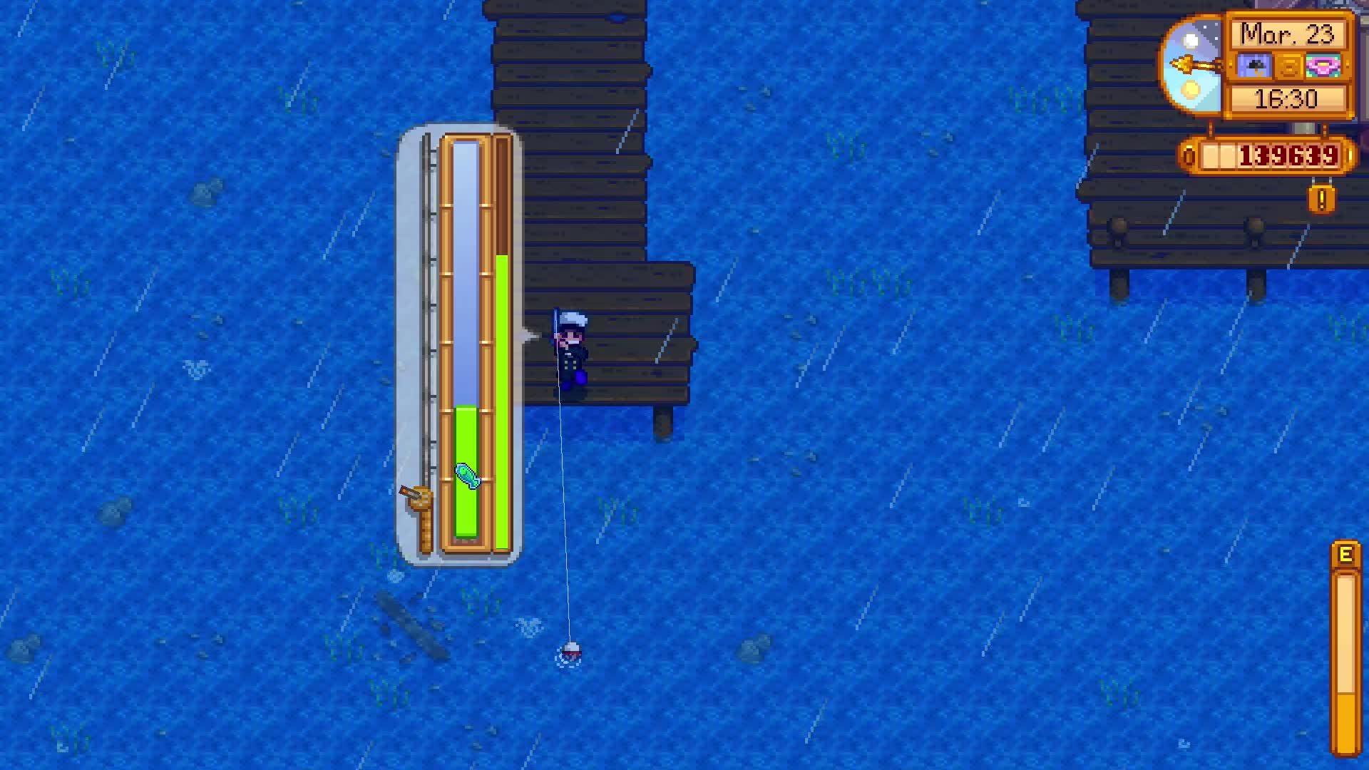 Stardew Valley - Pesca larga y tranquila bajo la lluvia