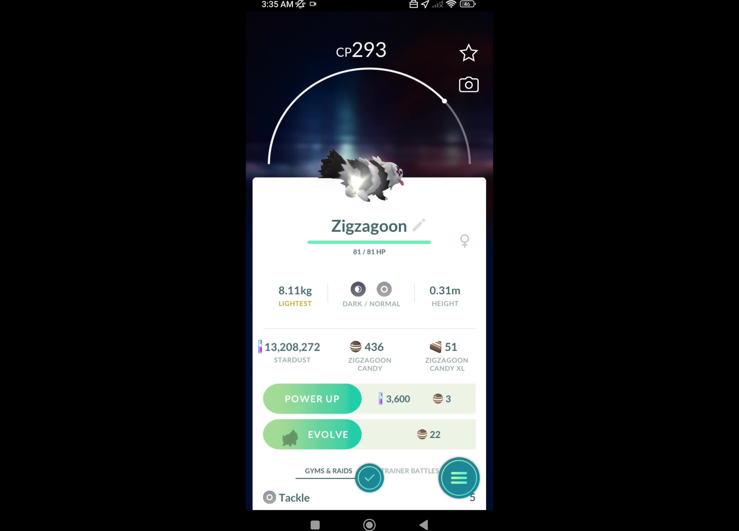 Pokémon GO-Purifying Shadow Galarian Zigzagoon
