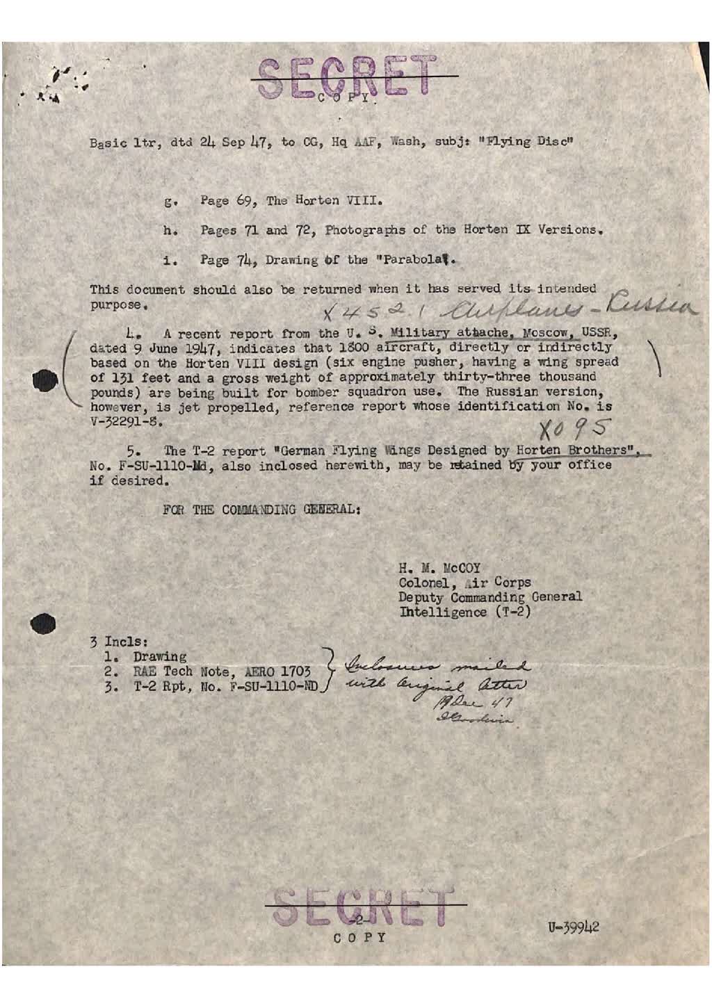 This file contains memorandums and correspondence related to flying disc/saucer sightings UFO