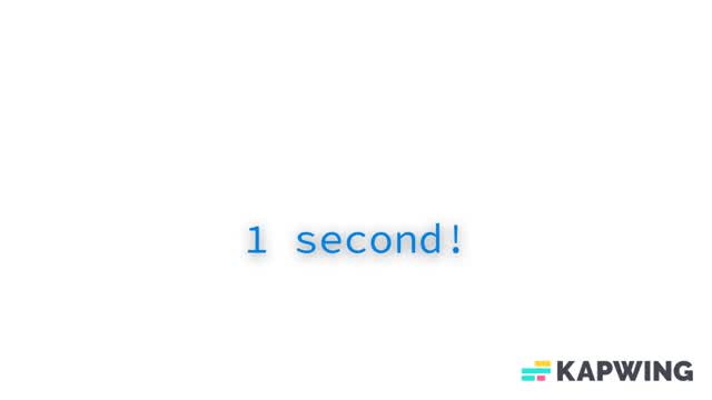 This video is one second long (Seriously)