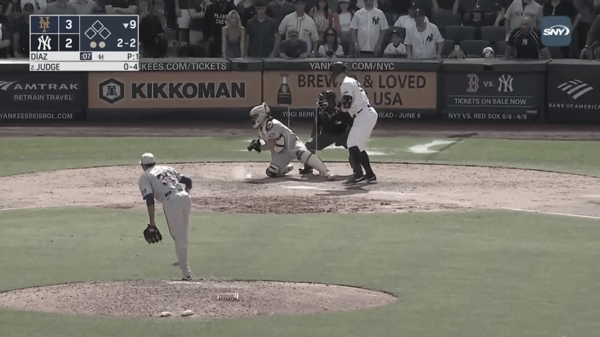 An overdramatic edit of Edwin Diaz striking out Aaron Judge