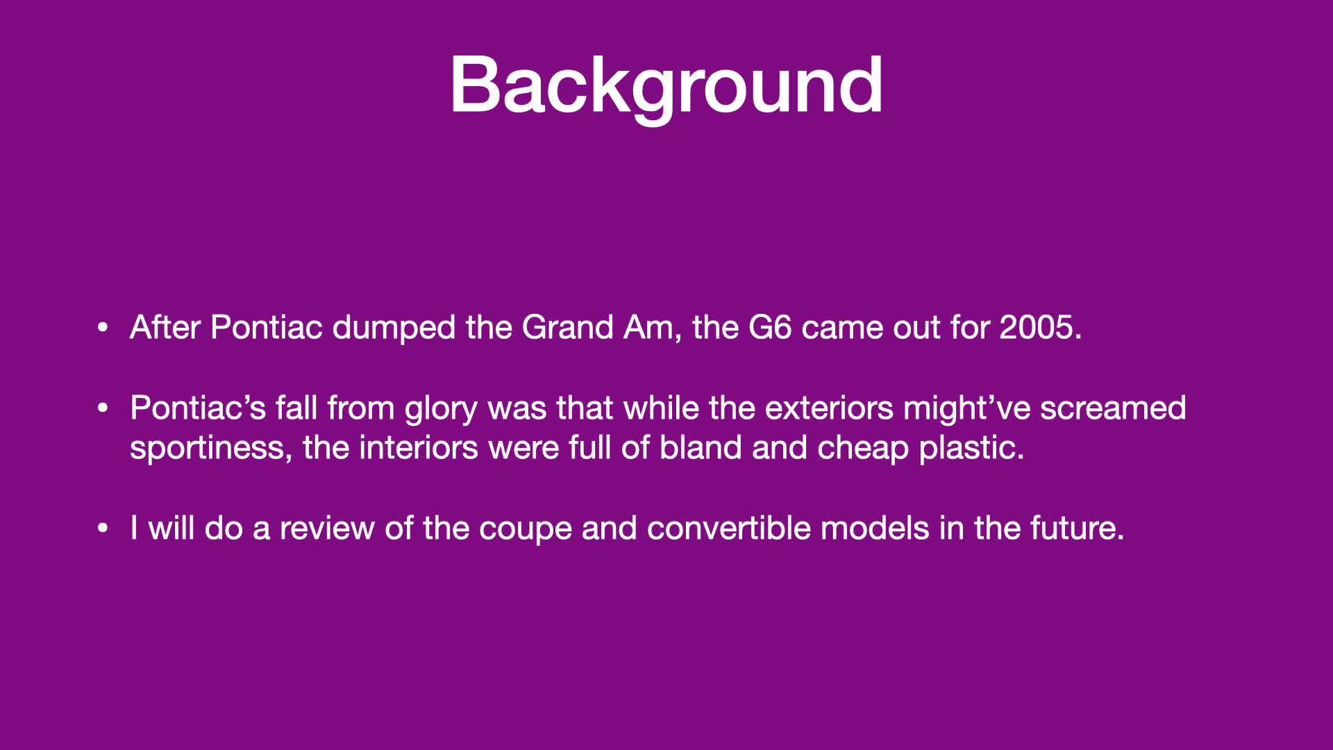 The Pontiac G6 Sedan: Pontiac’s Last Stand