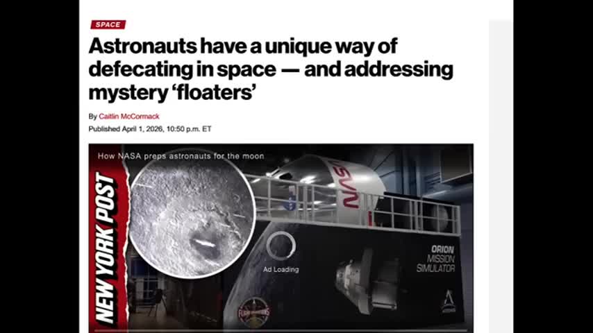 ARTEMIS SPACE TURD! NASA'S SPACE PLUMBER DISTRACTION TAKES FAKE SPACE TO ANOTHER LEVEL OF STUPIDITY