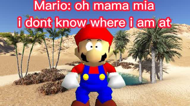 Mario gets stuck on the beach