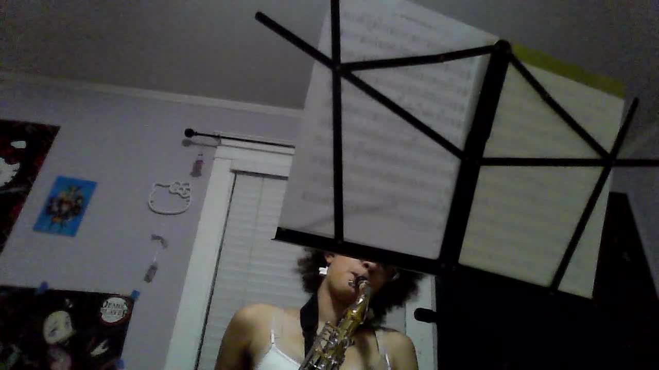 me playing sax but I'm playing the music for the first time