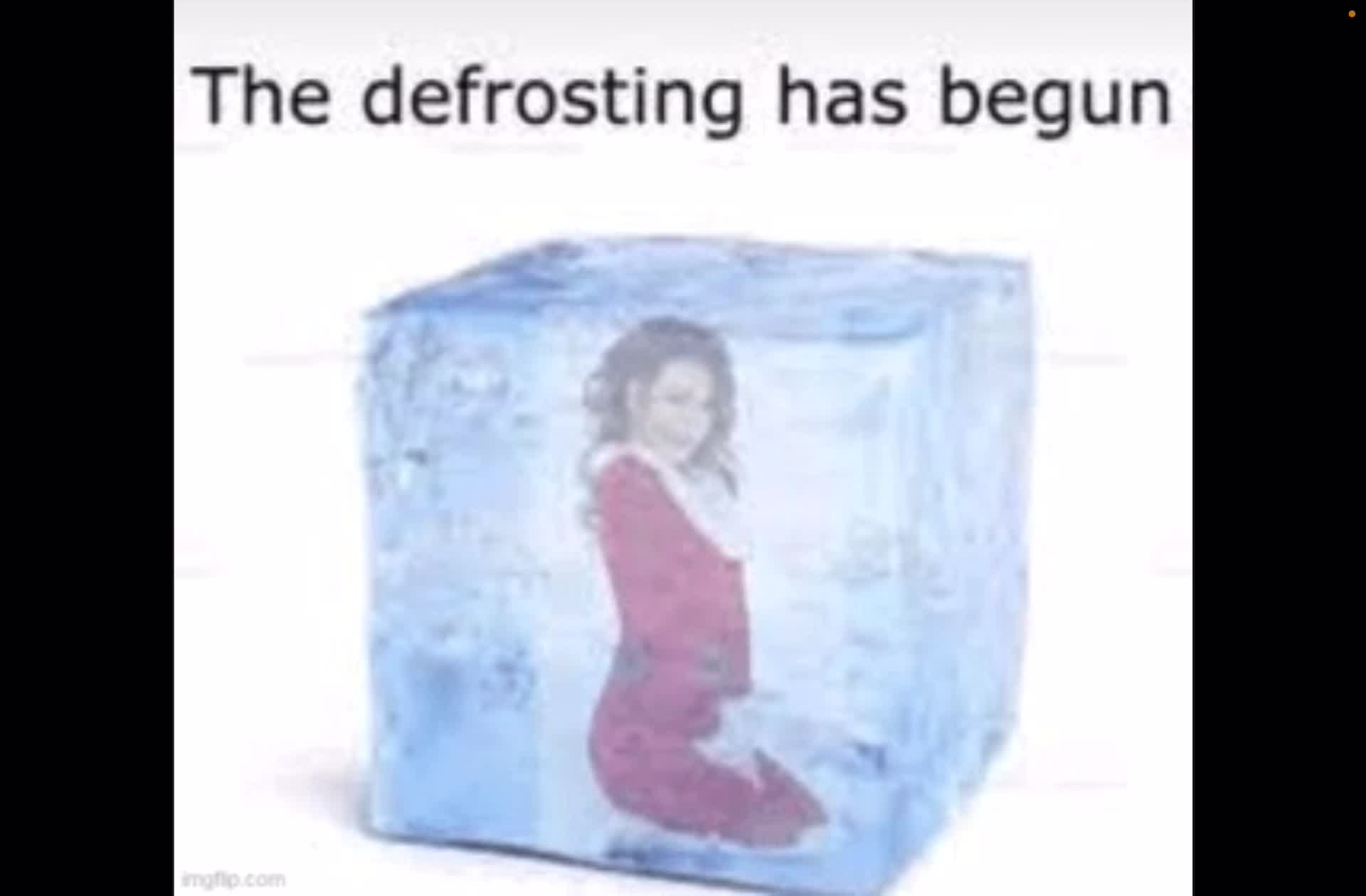 The defrosting has begun… The defrosting has begun…