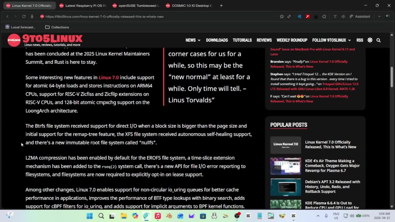 Linux Kernel 7.0 Officially Released, This Is What’s New