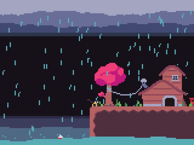 Pengu Never Left  - Pesca silenciosa bajo la lluvia y estrellas