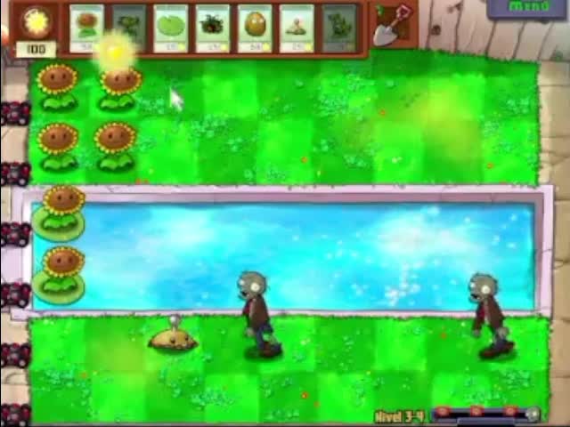Plantas contra zombies - nivel 3-4