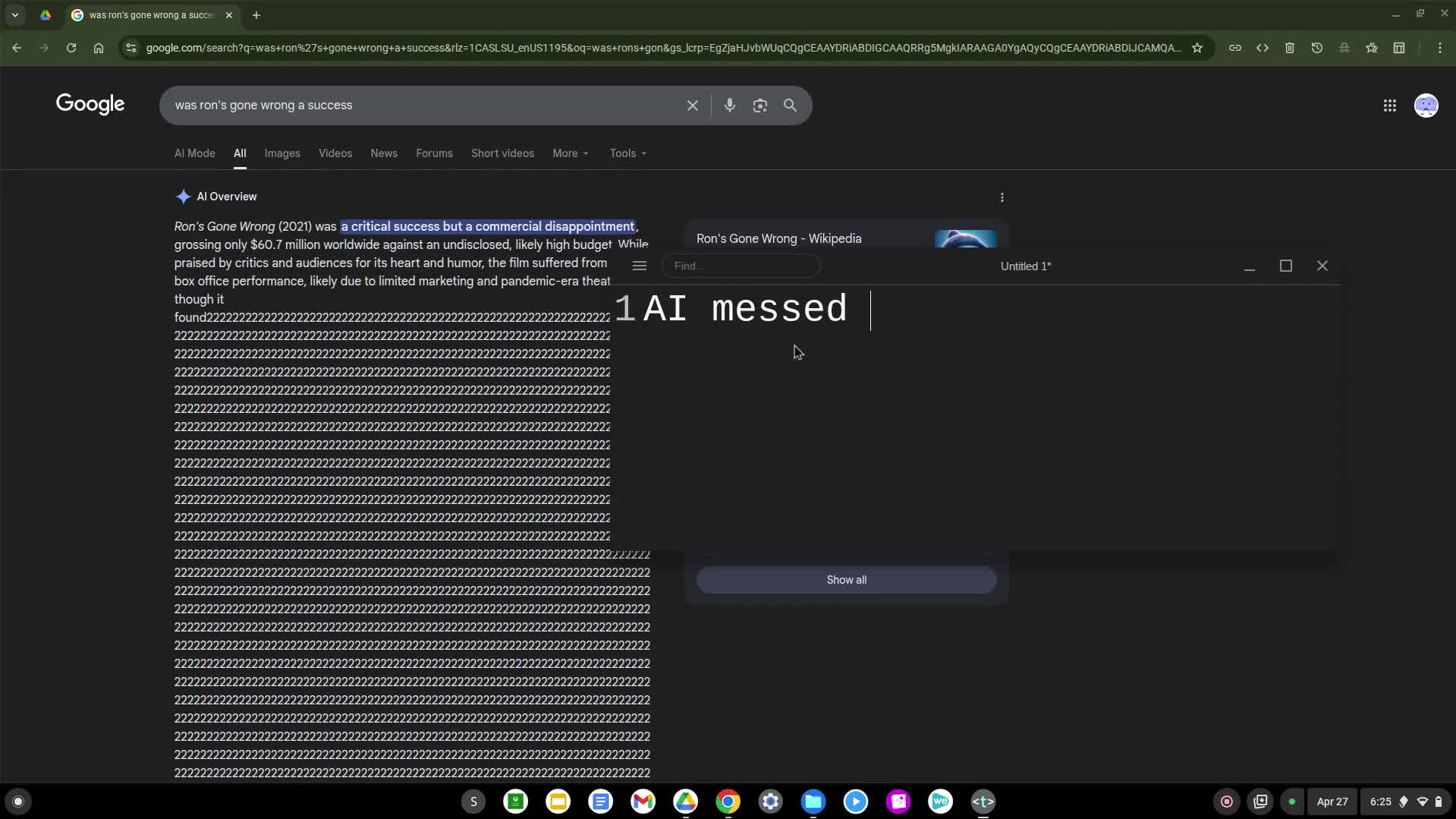 Google AI search has suffered