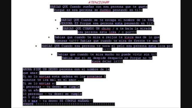 Critica a las cartas cadena (mi tercera critica)