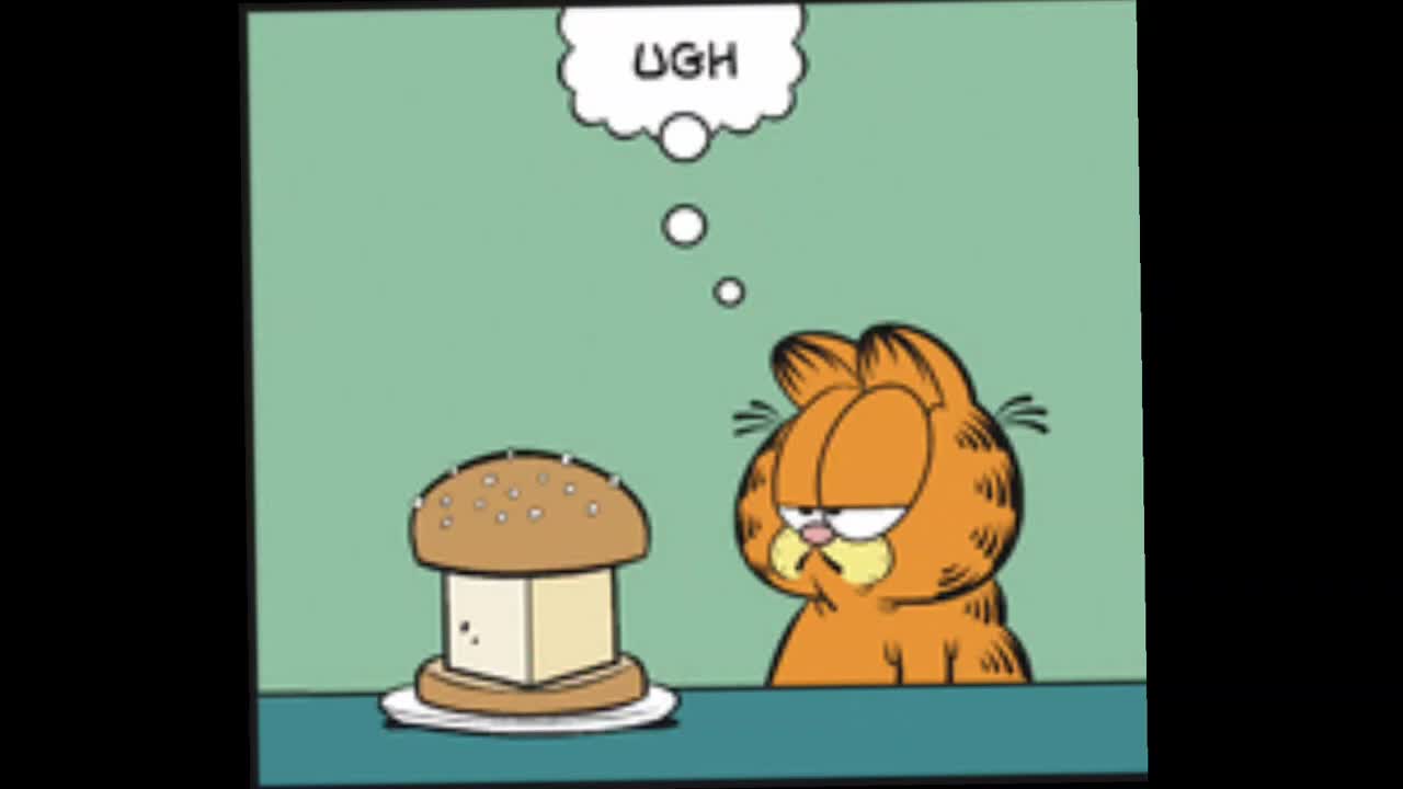 Garfield discovers a Tofu Burger (Comic Dub)