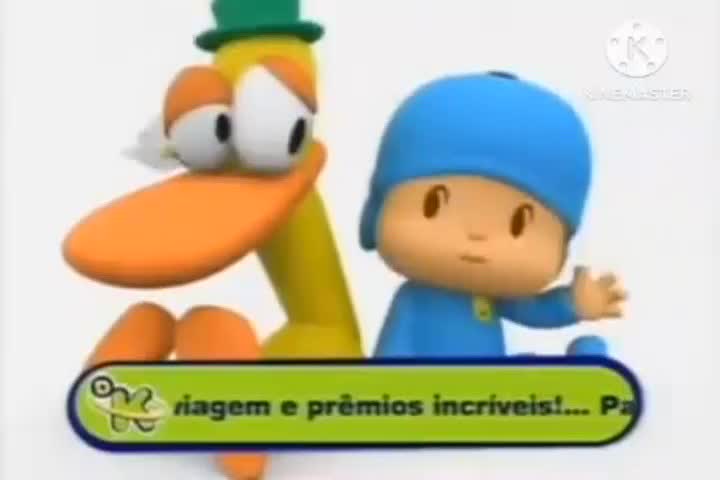 Pocoyo e Pato cuidando de 2 anjinhos