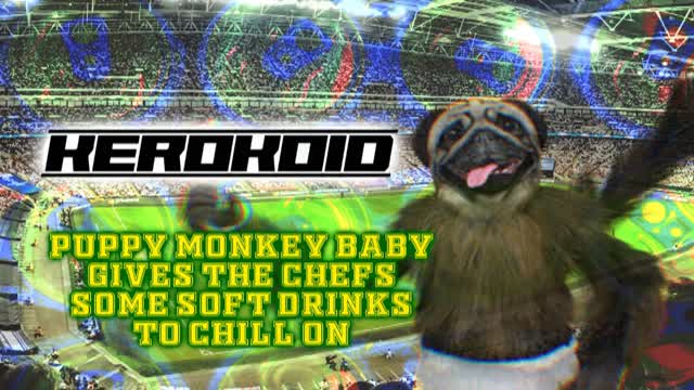 Kerokoid - Puppy Monkey Baby Gives The Chefs Some Soft Drinks To Chill On