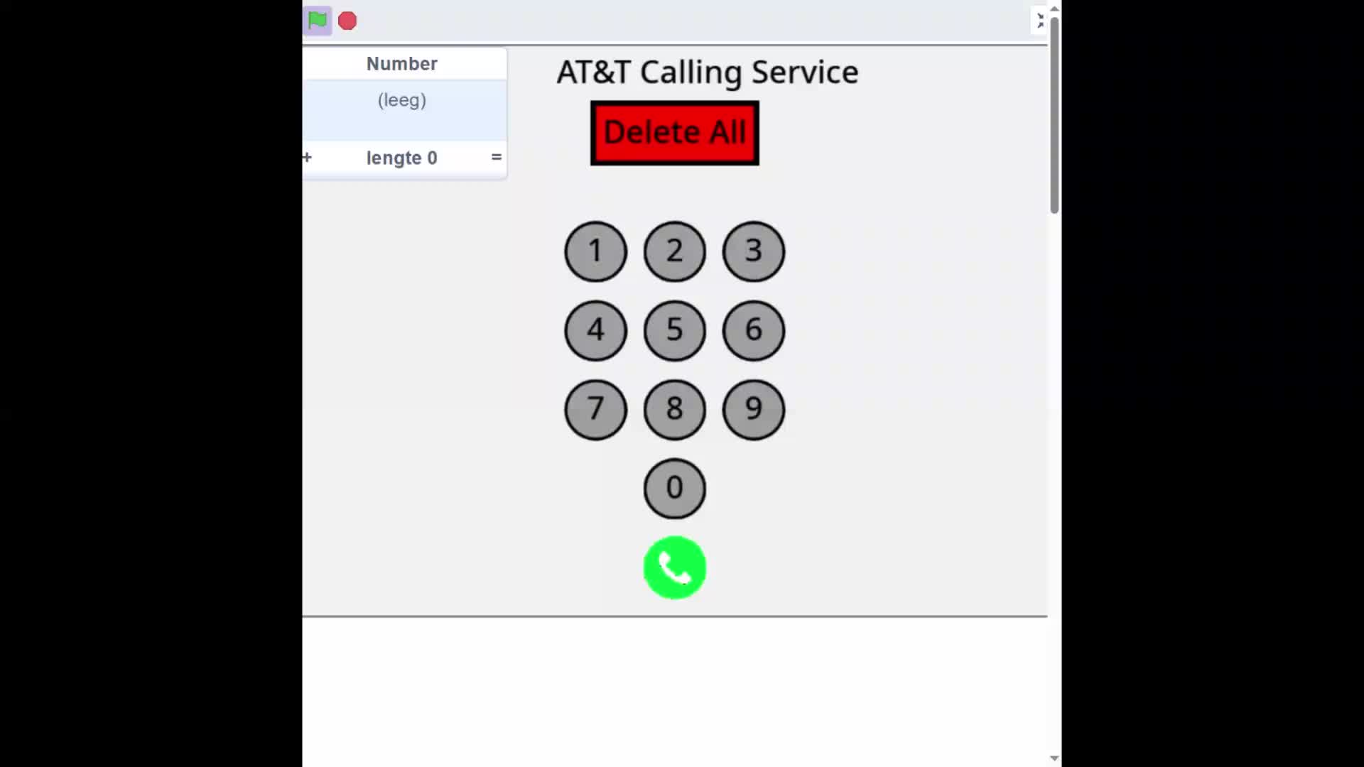 calling numbers on this phone dialer game on scratch