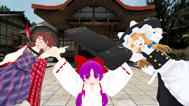 [Touhou GMOD] Reimu gets a Steam Deck and nothing else happens