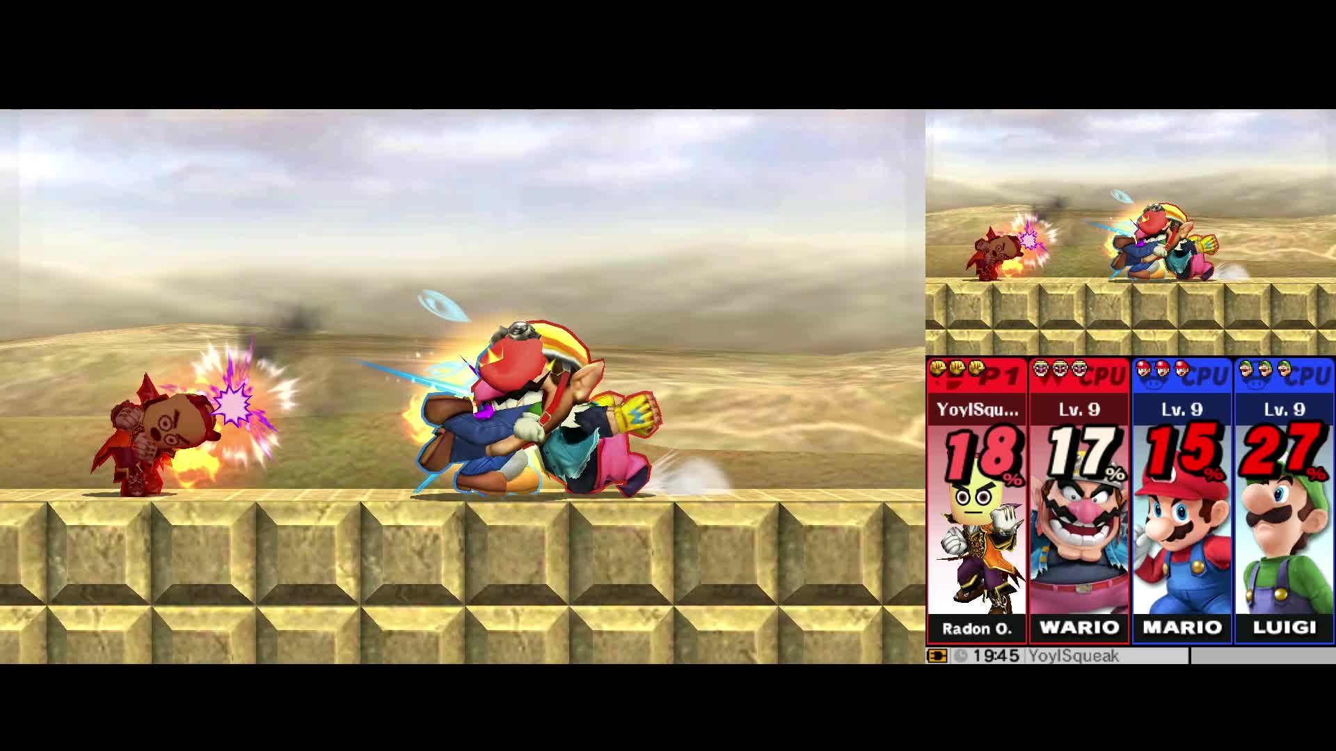 Smash Battle #8| Radon Overlord And Wario VS Mario and Luigi