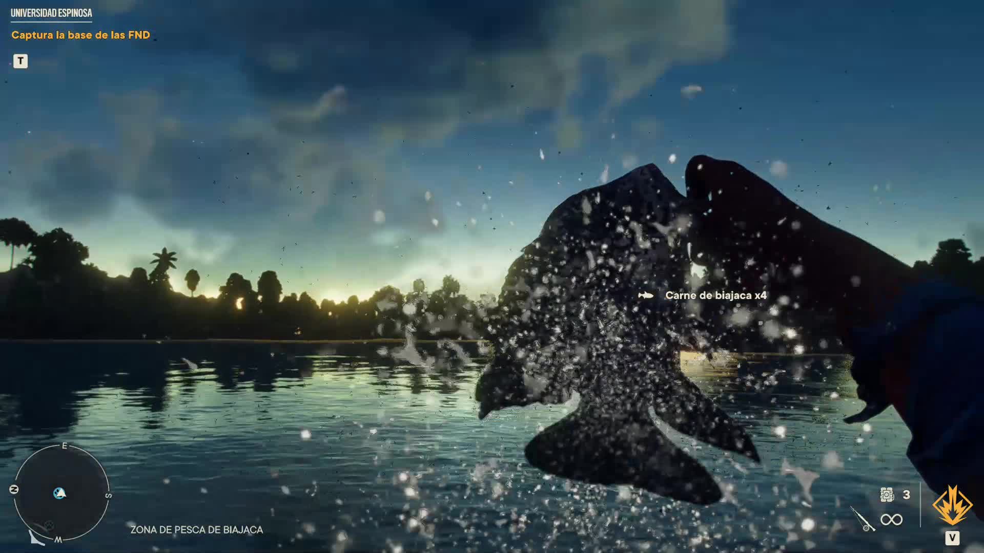 FarCry®6 - Pesca hasta al amanecer en compañía del gato fantasma y muchos bichos