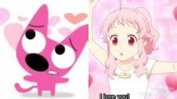 Anime girl and Hoops ( Hoops and Yoyo ) say I love you in sync Anime girl and Hoops ( Hoops and Yoyo ) say I love you in sync